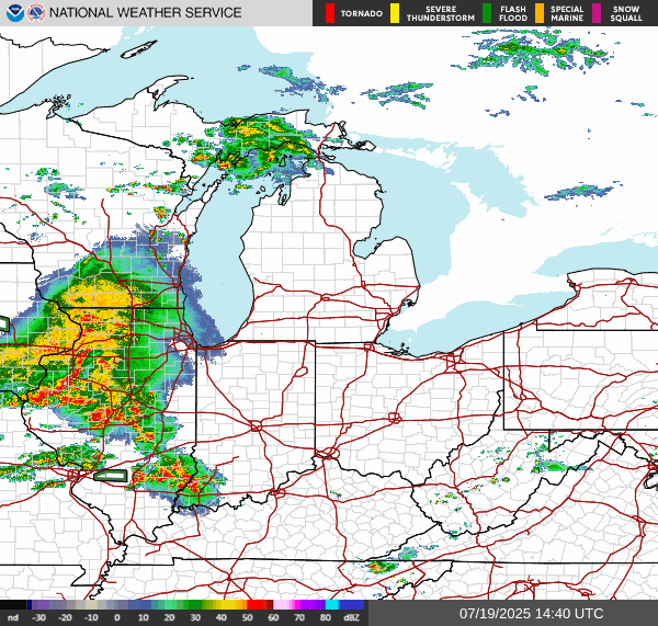 Weather radar map